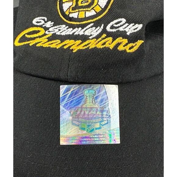 Boston Bruins 6 Time NHL Stanley Cup Champions Adult Adjustable Black Hat‎ NWT - Picture 8 of 8